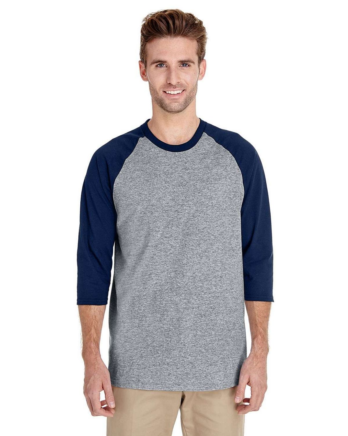 Gildan 5700 Men's Heavy Cotton 3/4-Sleeve Raglan T-Shirt