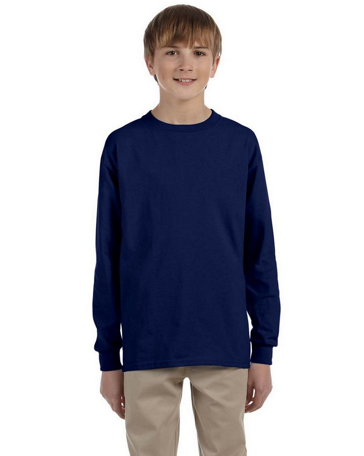Gildan G240B Youth Ultra Cotton Long Sleeve T Shirt - ApparelnBags.com