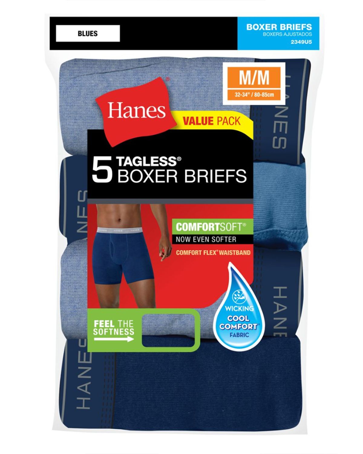 Hanes men's tagless  comfort flex waist band boxer briefs.