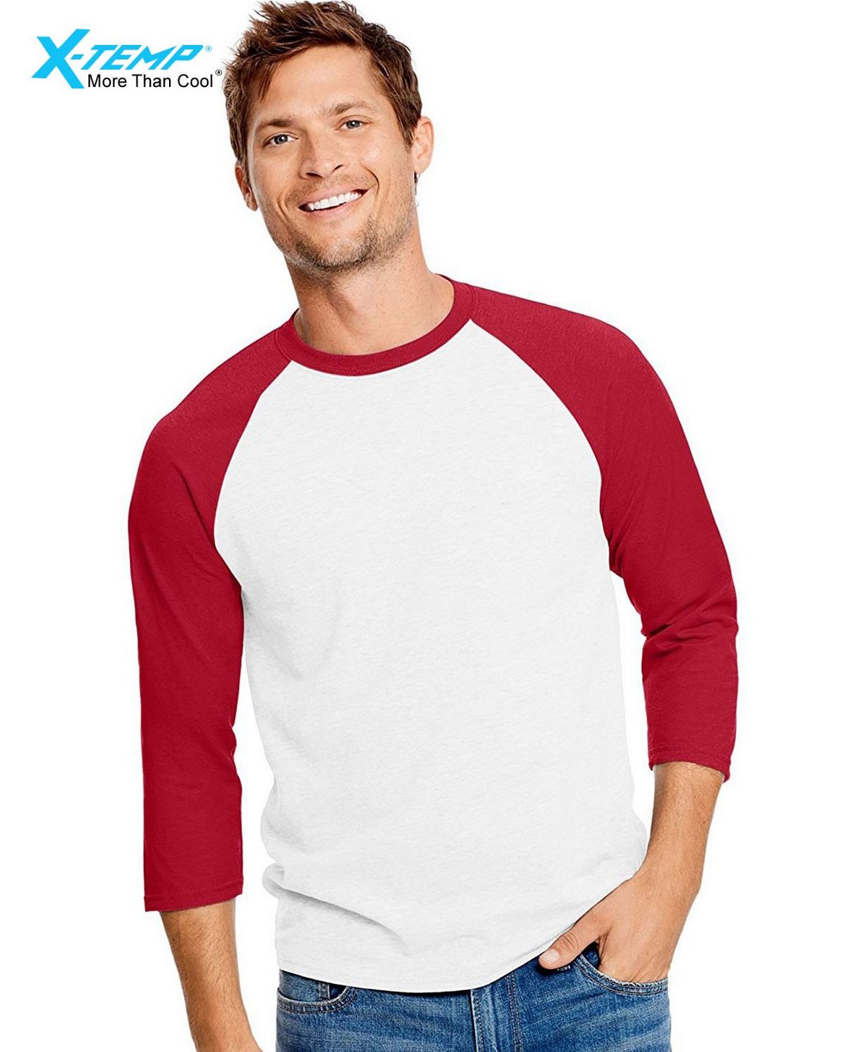 Bella mens Jersey Long-Sleeve Baseball T-Shirt(3000C)-WHITE