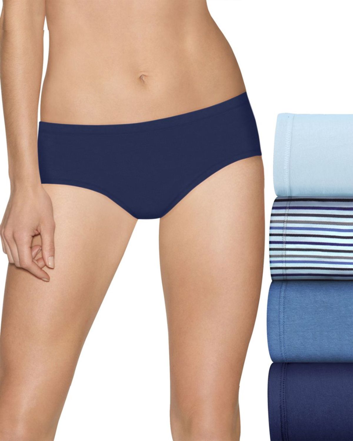UPC 192503722258 product image for Hanes 42CSWB Women's Ultimate Cotton Stretch Bikini - Blue Bing Heather/Blue Her | upcitemdb.com