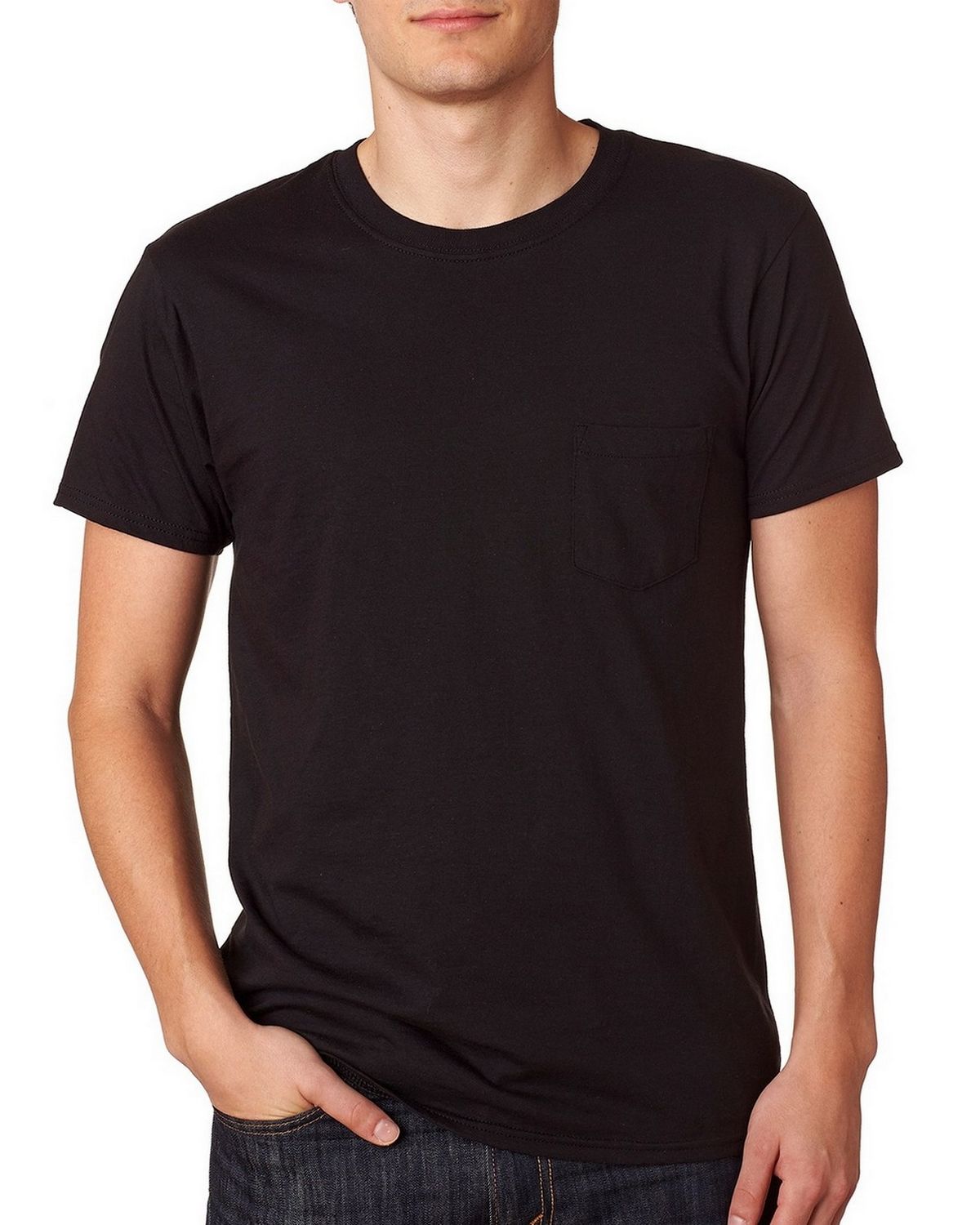 Hanes 498P 100% Ringspun Cotton Nano-T T Shirt - ApparelnBags.com