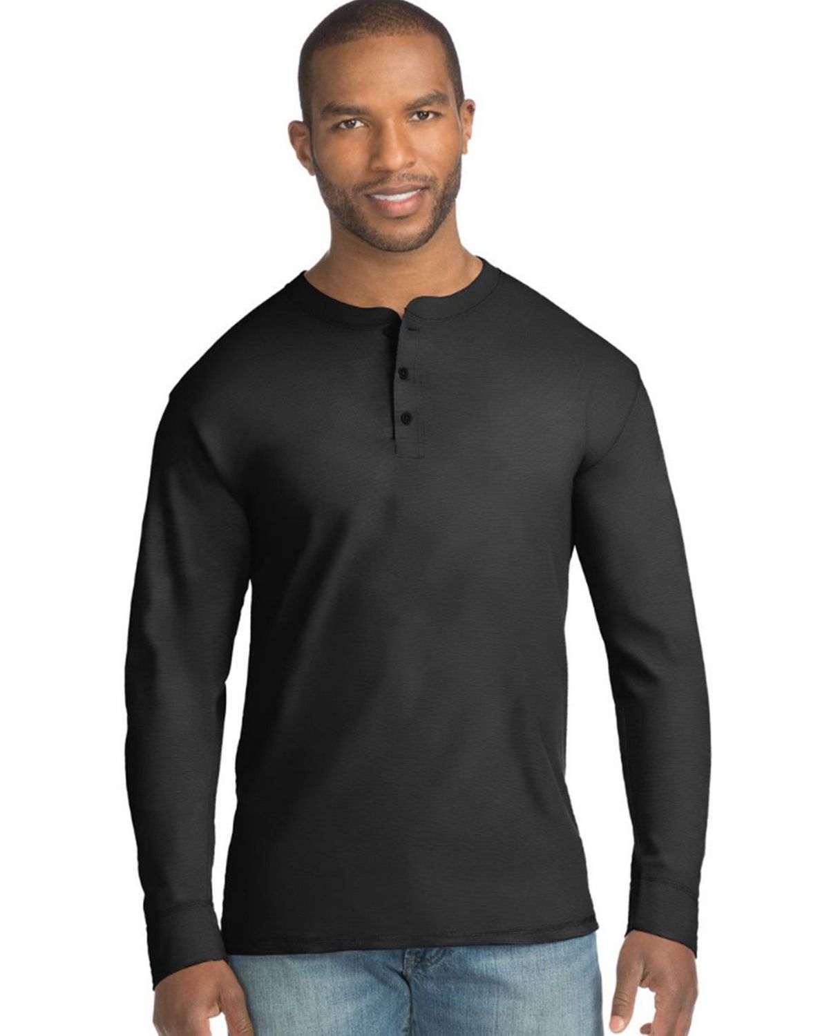 A4 Contrast Henley Black//White Large