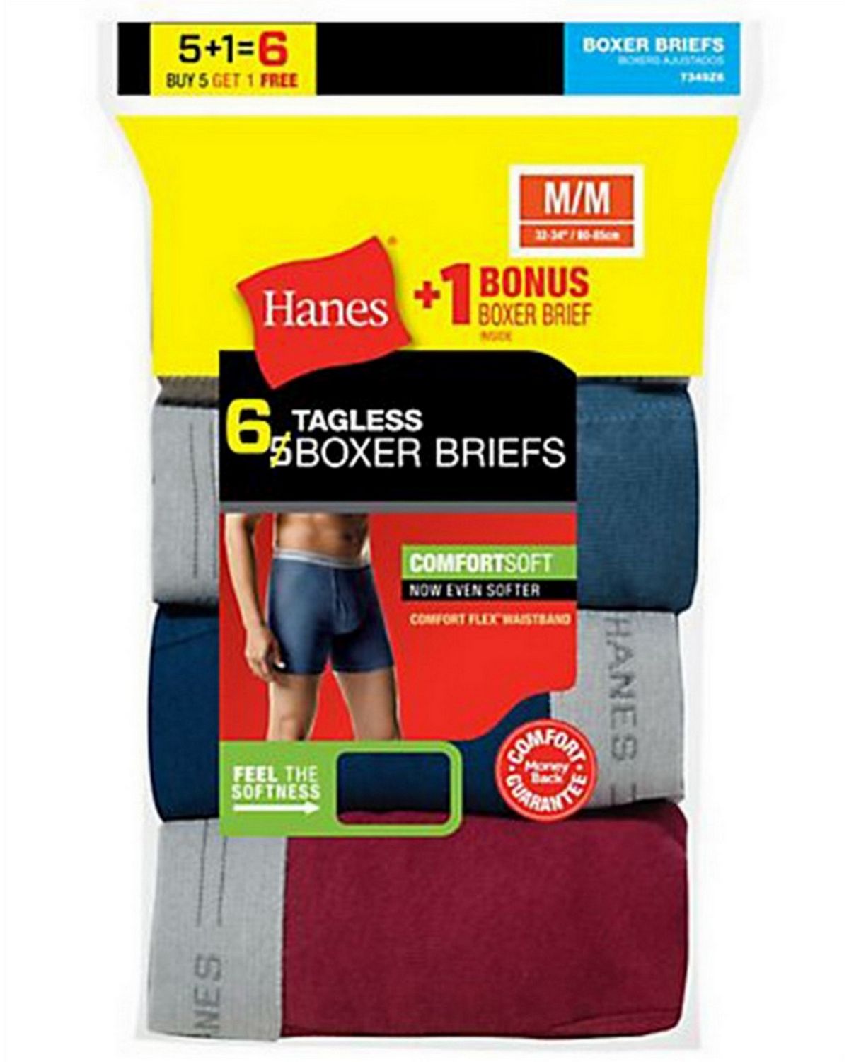 HN110W4 Hanes Tagless Full-Cut Boxer with Comfort Flex Waistband