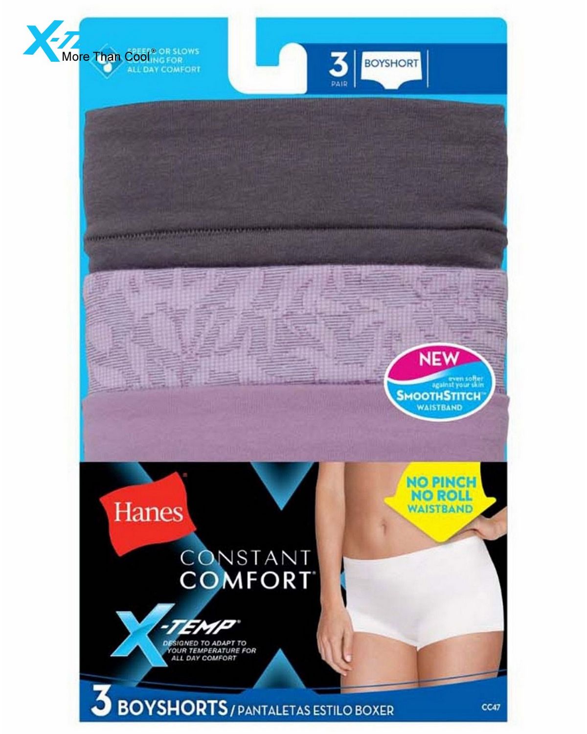 Hanes Constant Comfort X-Temp Tagless Women's Boyshort Panties 4-Pack