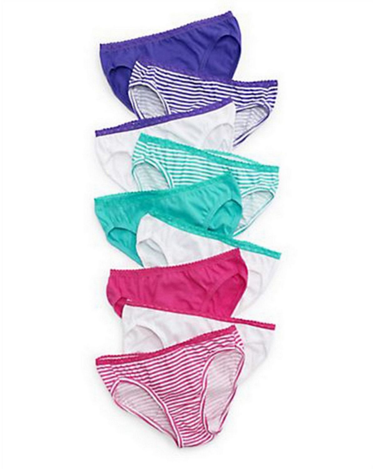 Hanes GWLKP9 Girls Bikini Lace Panty 9-Pack