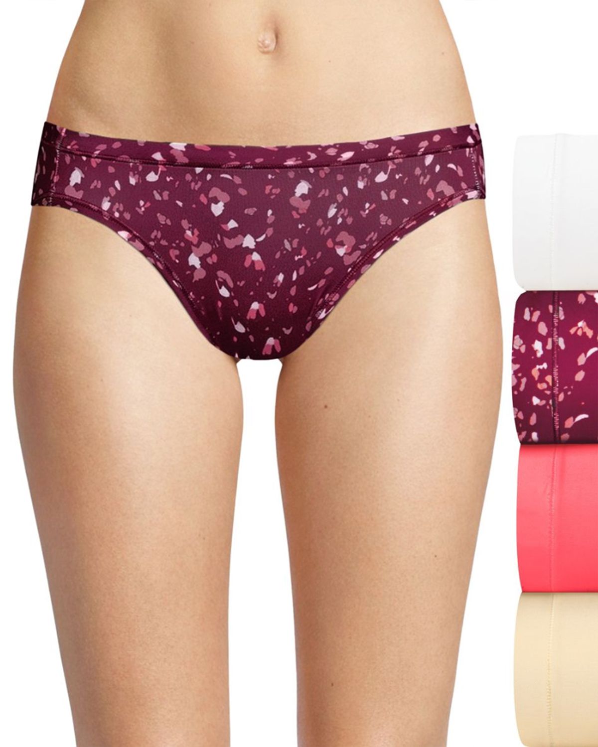 UPC 192503748067 product image for Hanes HXMFBK Women's Ultimate Cool Comfort Bikini - White/Painted Animal Print/C | upcitemdb.com