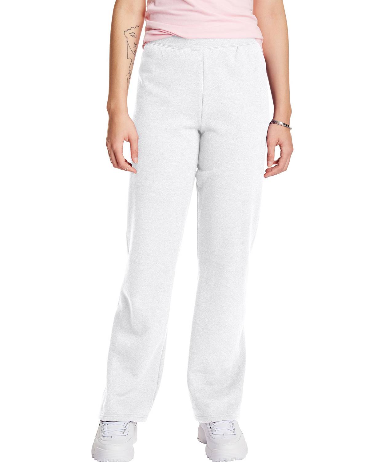 hanes white cotton sweatpants