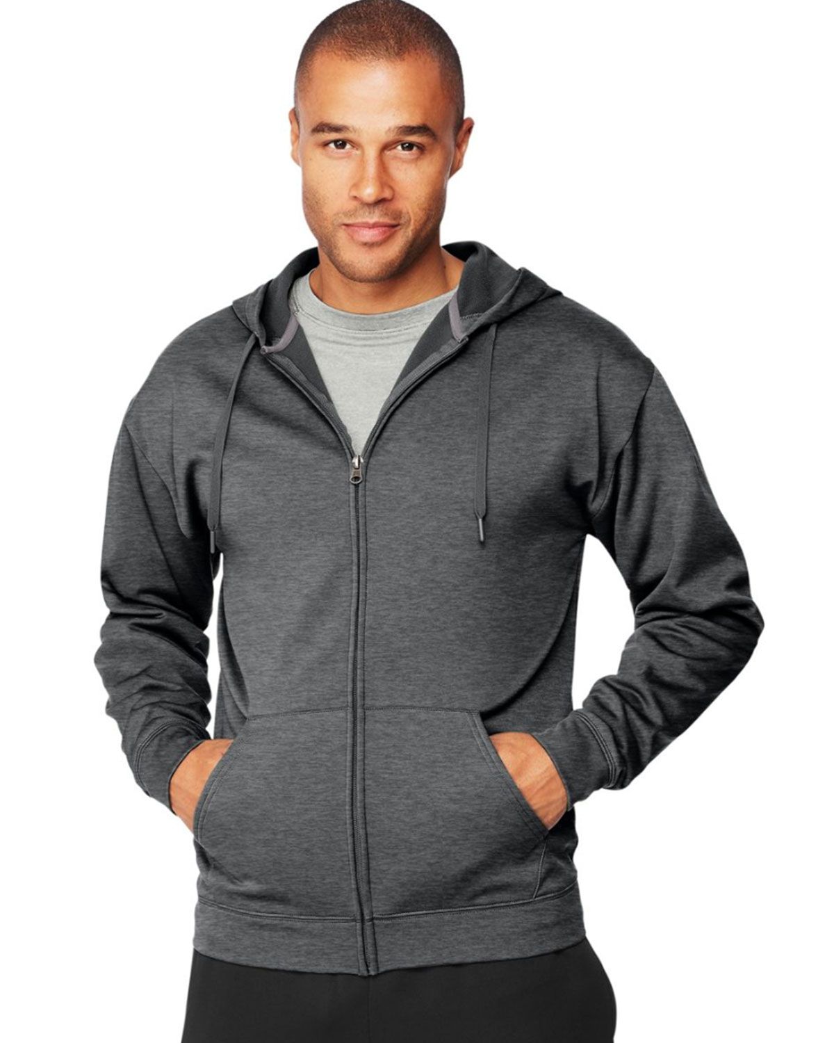 hanes black zip up hoodie