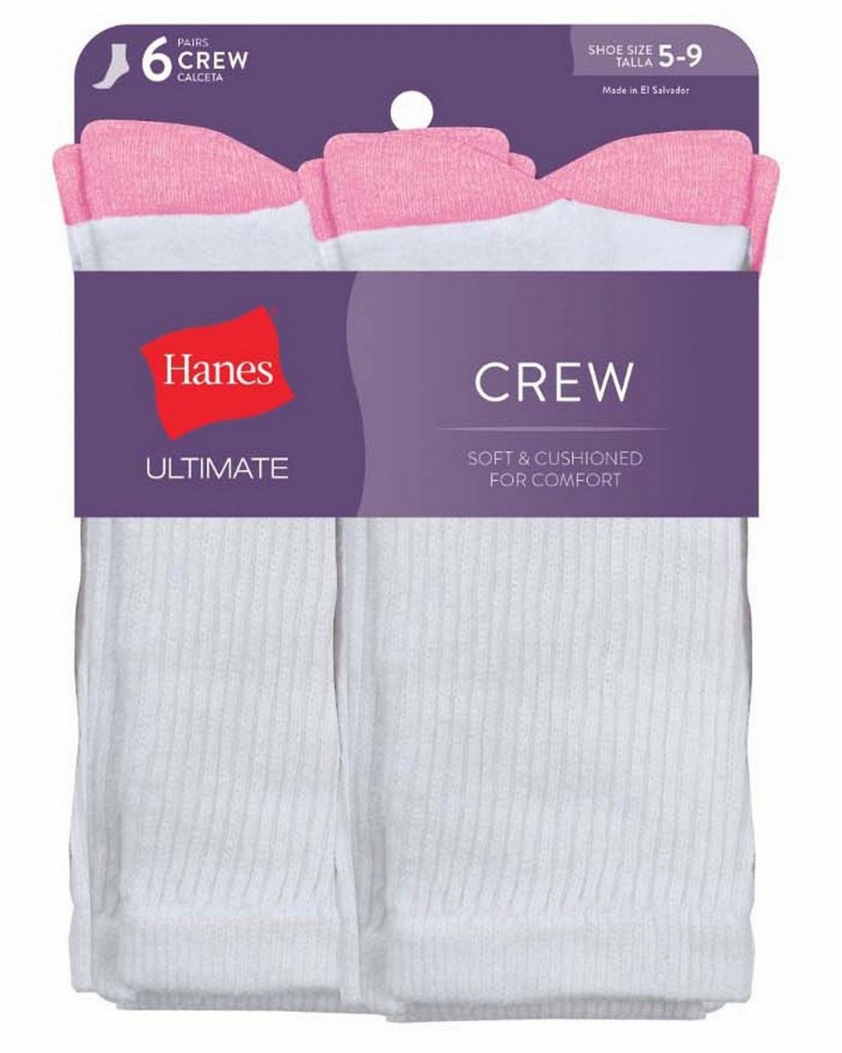 Hanes® ComfortSoft White Crew Socks Women's Size 5-9, 3 pk - Pay