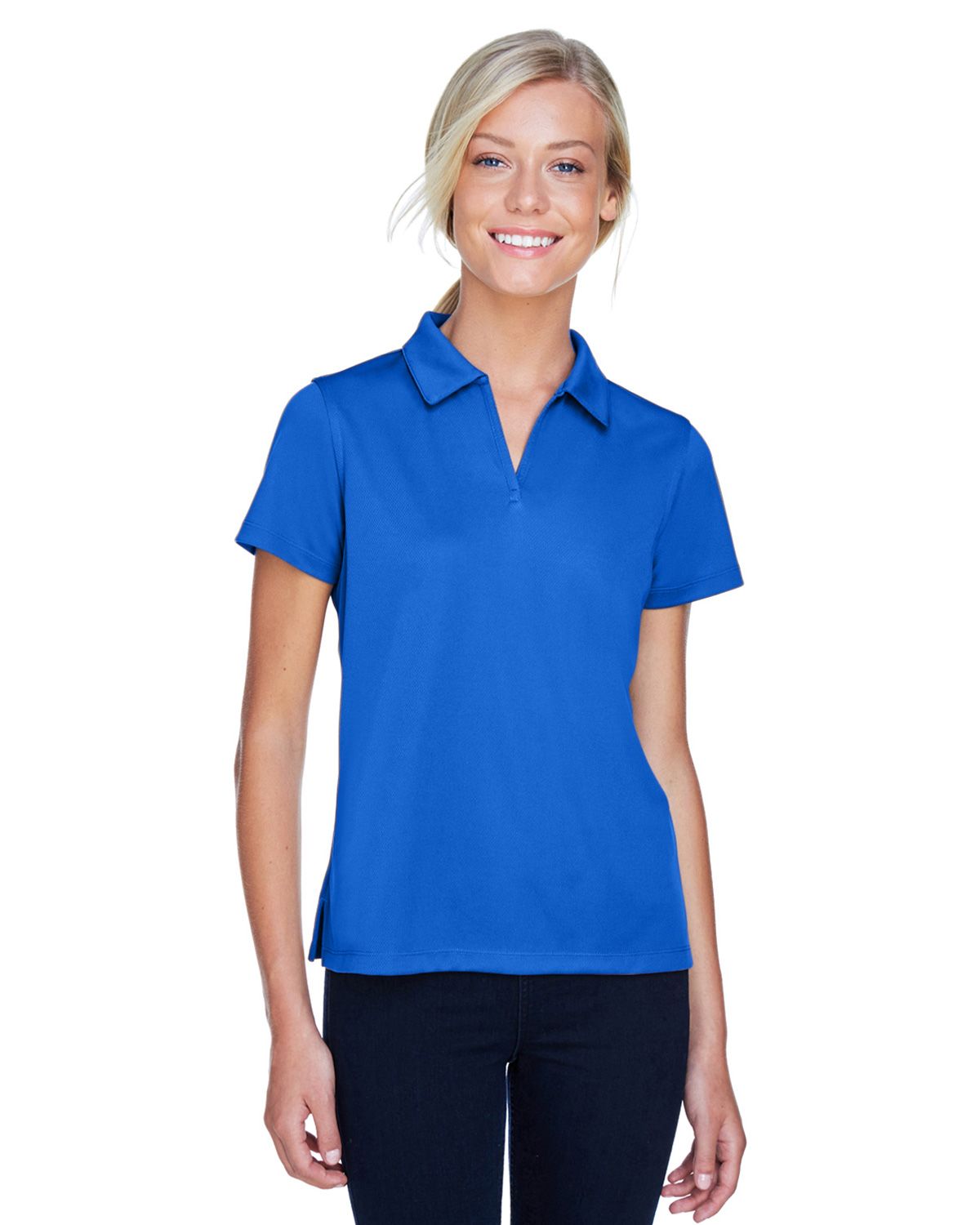 Harriton M353W Ladies Double Mesh Sport Shirt - ApparelnBags.com