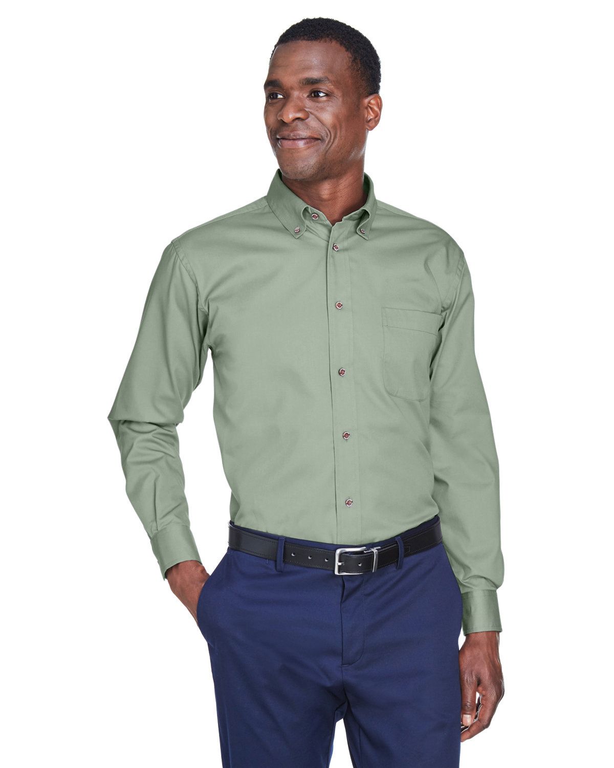 Harriton M500 Men’s Easy Blend Twill Shirt with Stain-Release ...