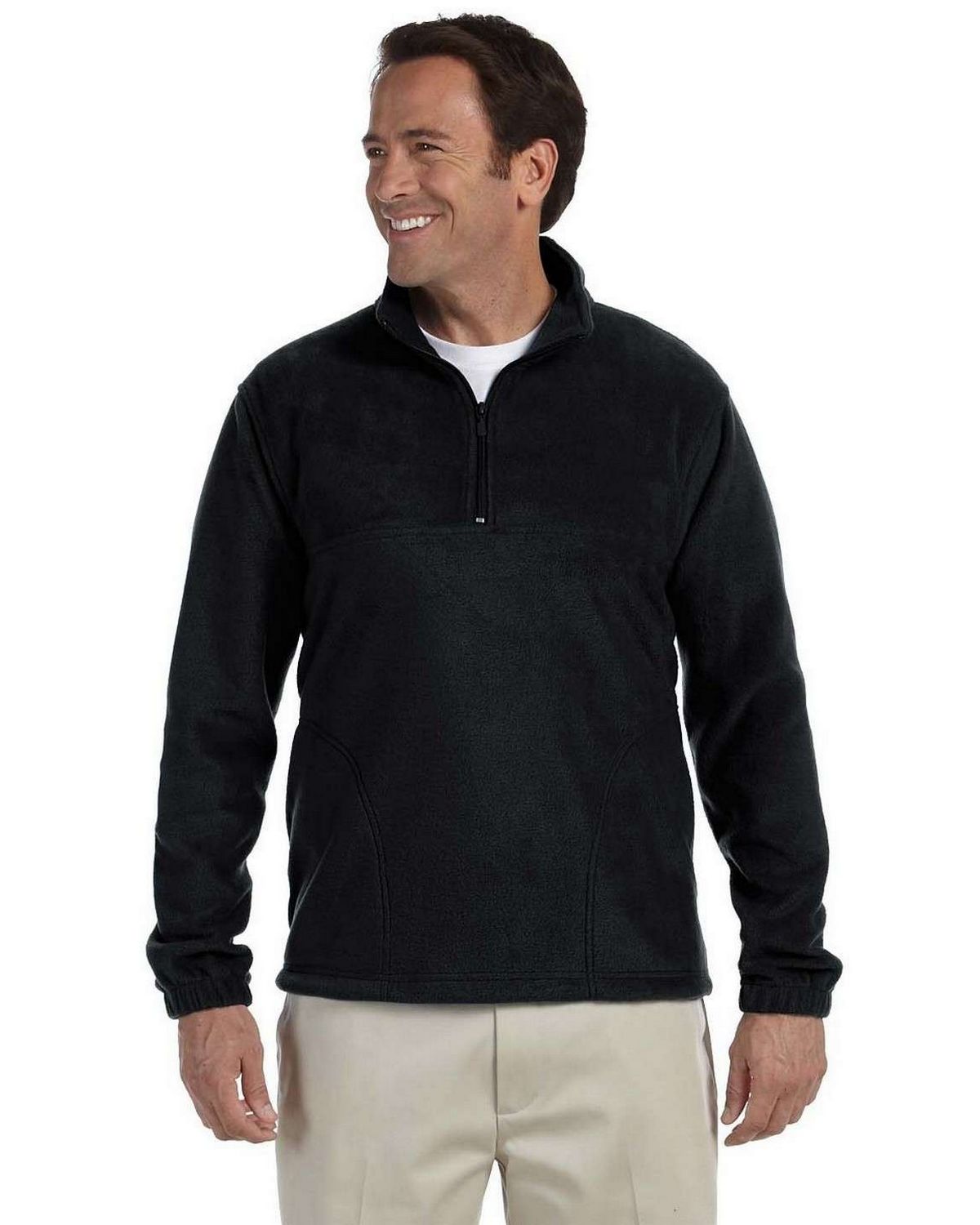 men's black quarter zip fleece
