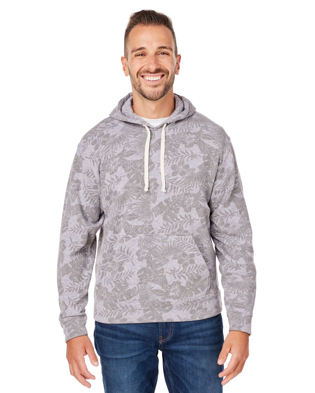 UPC 848273085832 product image for J America J8871 Men's Tri-Blend Hooded Fleece - Grey Aloha Triblend - 2XL | upcitemdb.com
