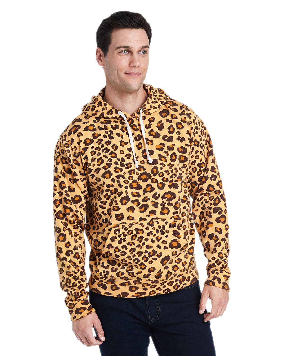 UPC 848273073495 product image for J America J8871 Men's Tri-Blend Hooded Fleece - Leopard Triblend - 3XL | upcitemdb.com