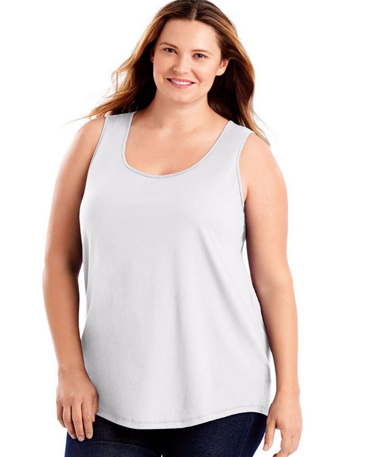 Size Chart for Just My Size OJ207 Cotton Jersey Shirttail Womens Tank Top
