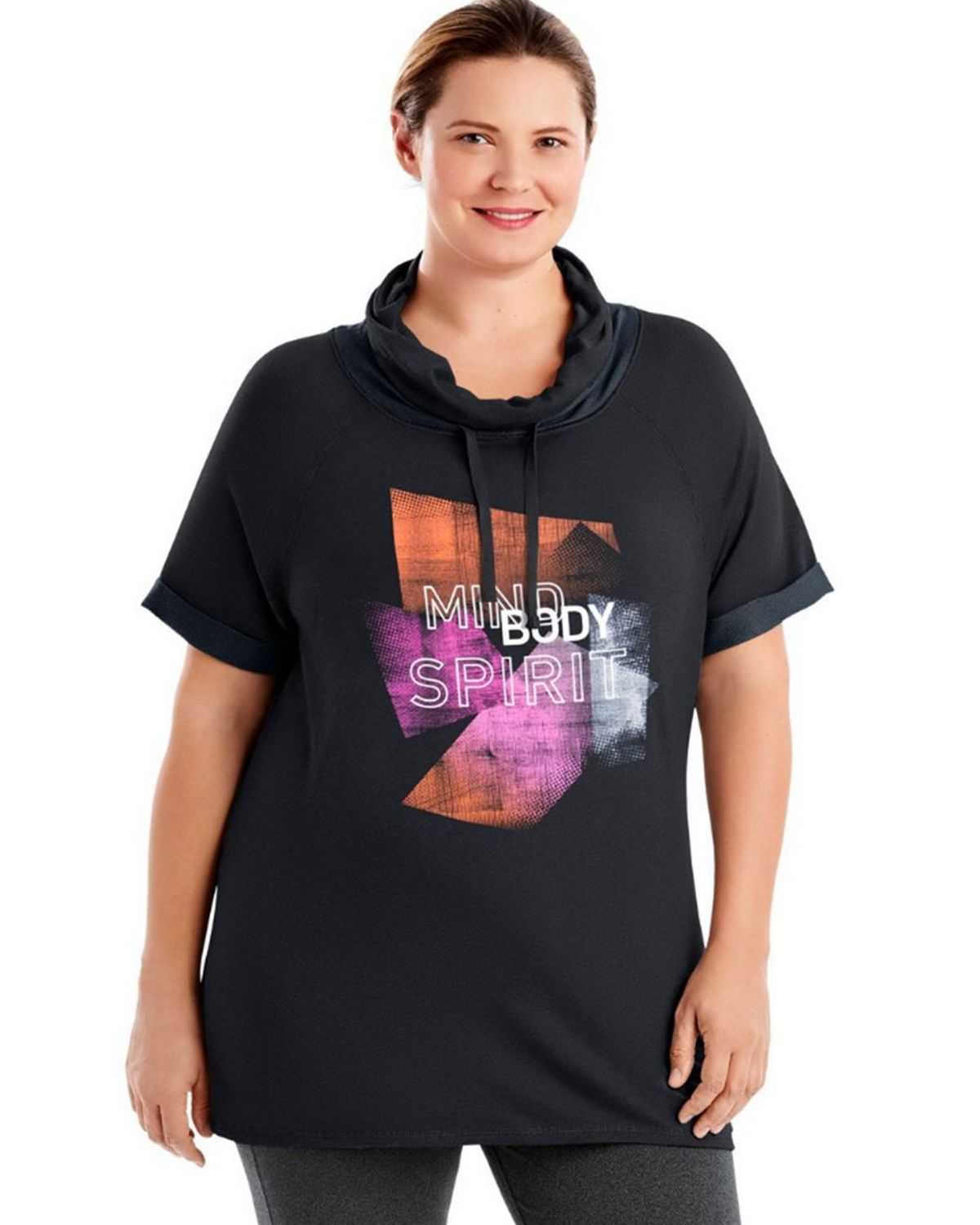 Just My Size Cowl-Neck French Terry Womens Tunic Just My Size Cowl-Neck French Terry Womens Tunic