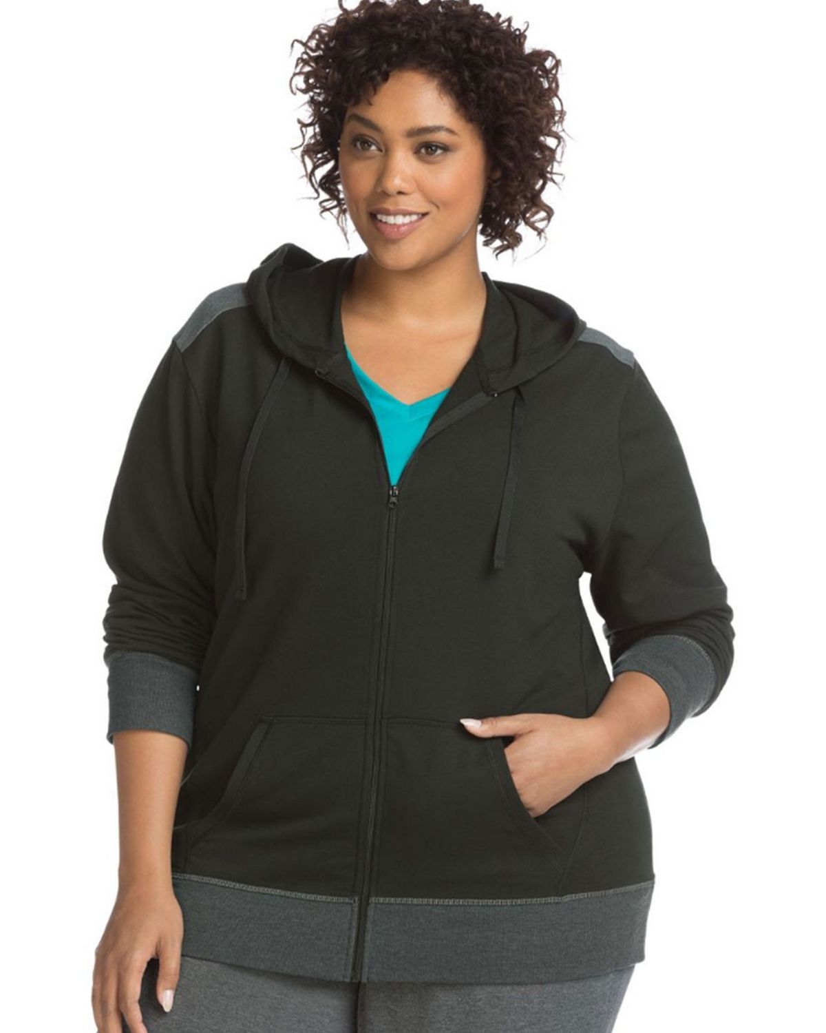 just my size women's plus zip hoodie