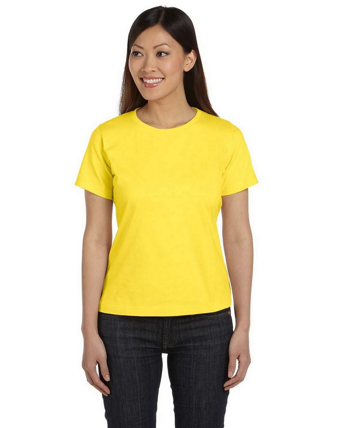 LAT 3580 Women Ringspun Scoop Neck T-Shirt - ApparelnBags.com