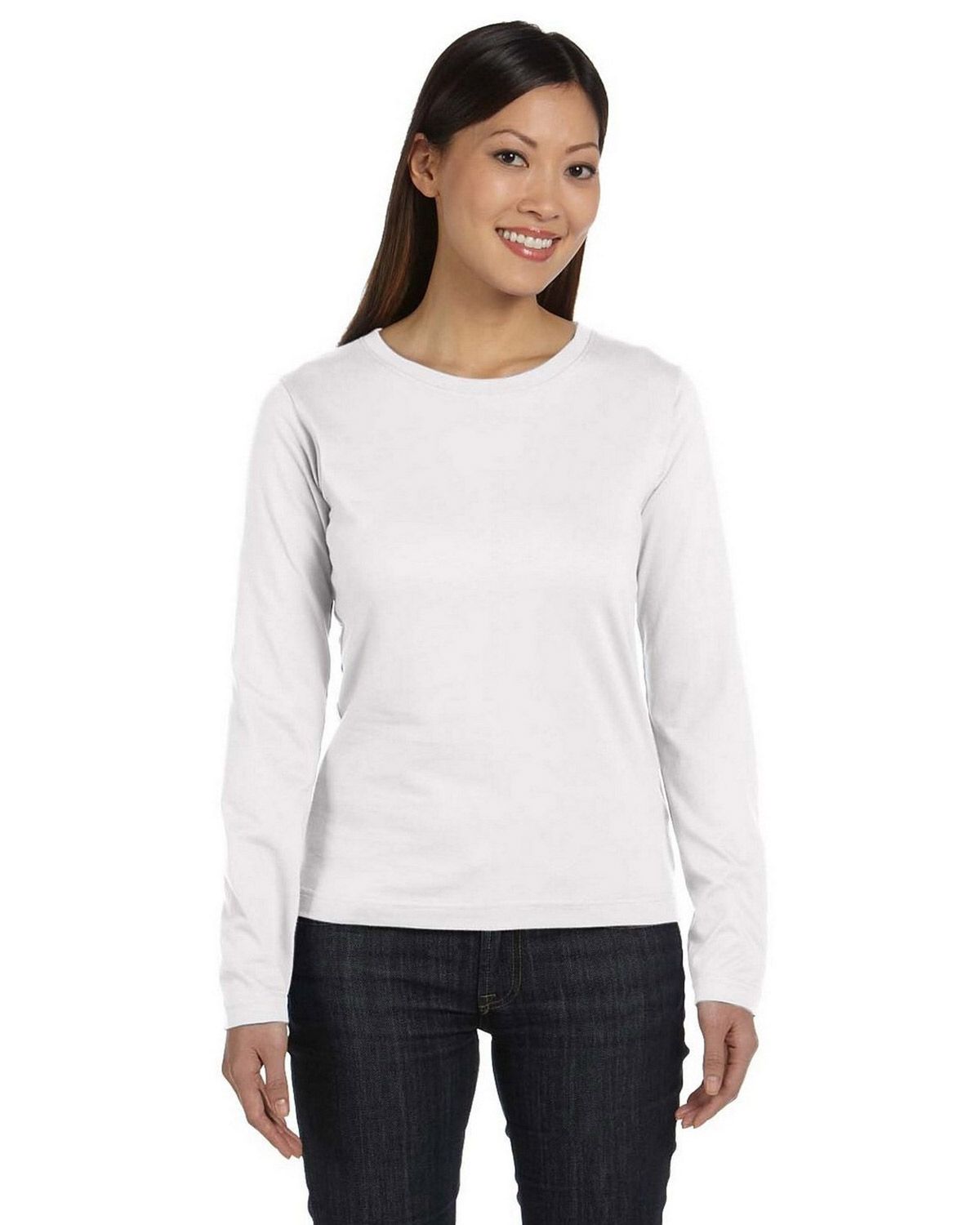 LAT 3588 Womens Ringspun Long-Sleeve T-Shirt - ApparelnBags.com