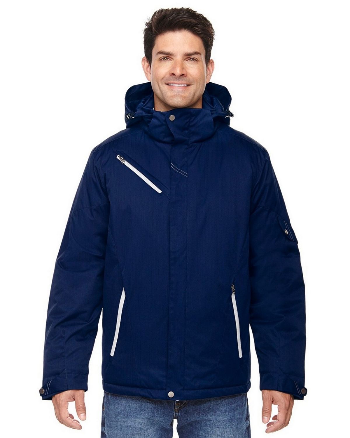 North End 88209 Rivet Mens Textured Twill Insulated Jacket ...