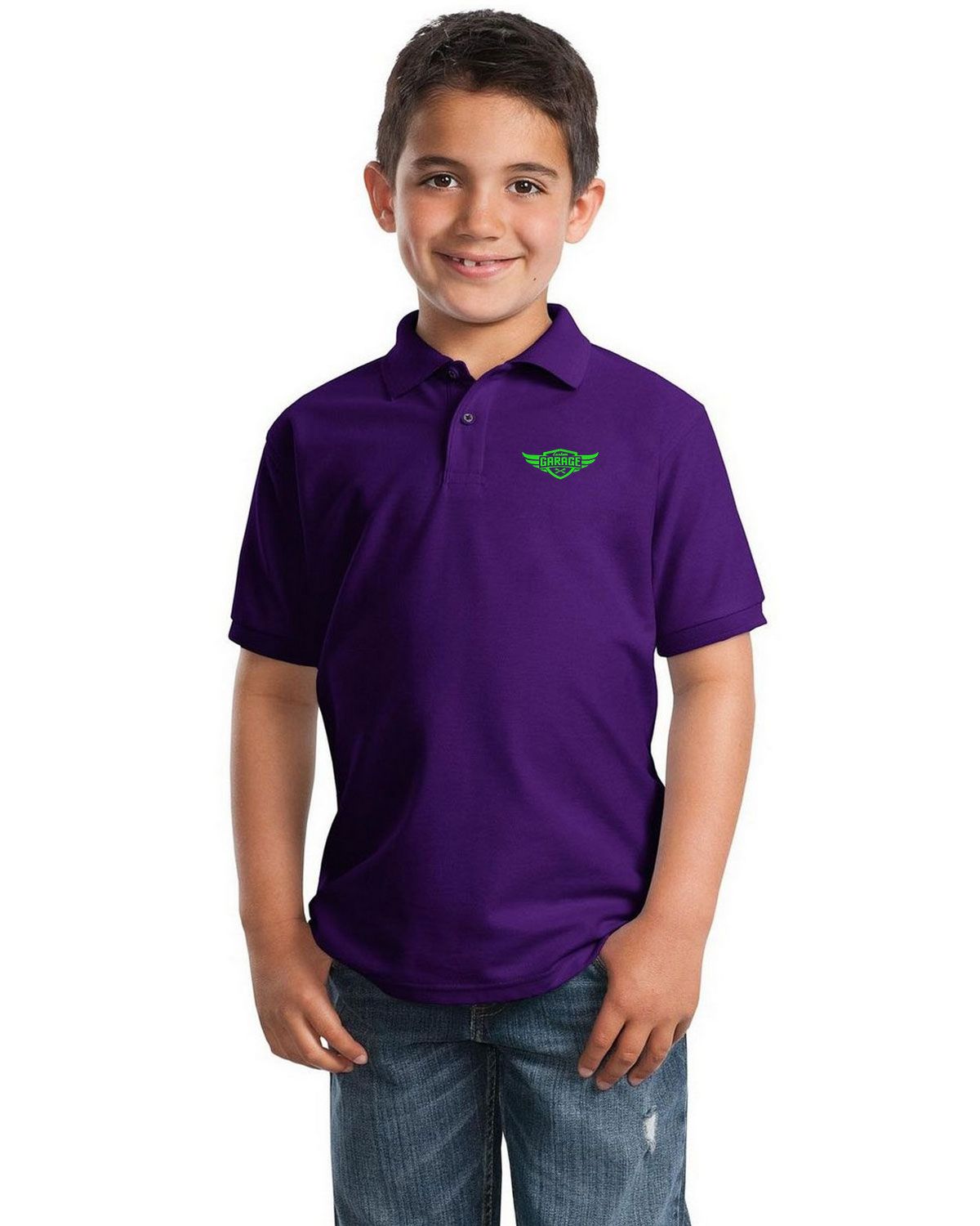Y500 Lime L Port Authority Youth Silk Touch Polo