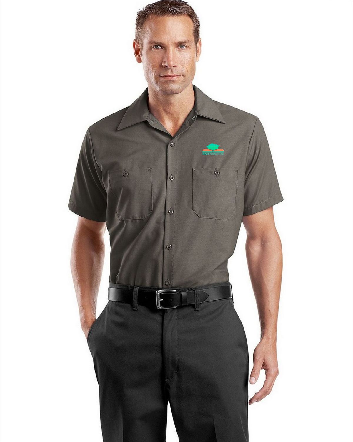 Red Kap SP24LONG Long Size + Short Sleeve Industrial Work Shirt