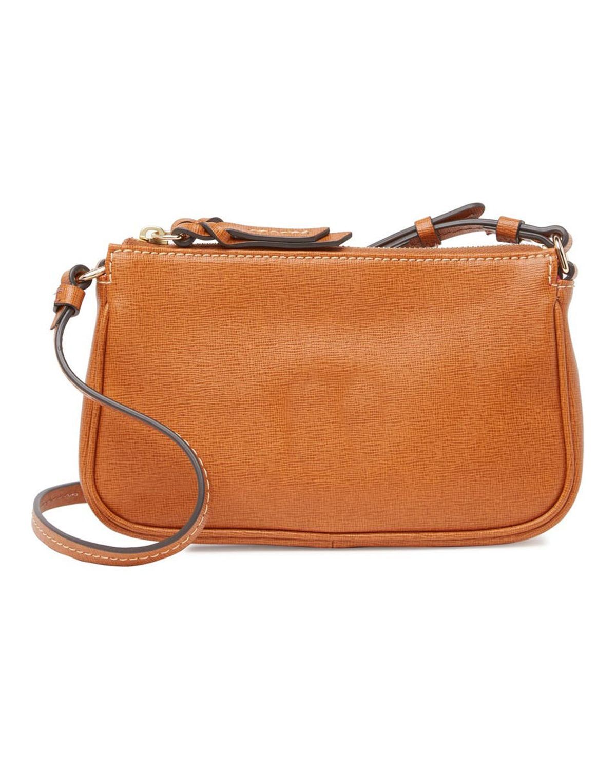 Women's Two Front Pockets Crossbody Tan Brown Real Leather Bag by SCIN