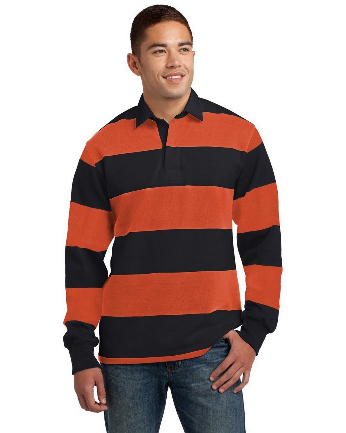 Sport-Tek ST300 Long Sleeve Rugby Polo by Port Authority - ApparelnBags.com