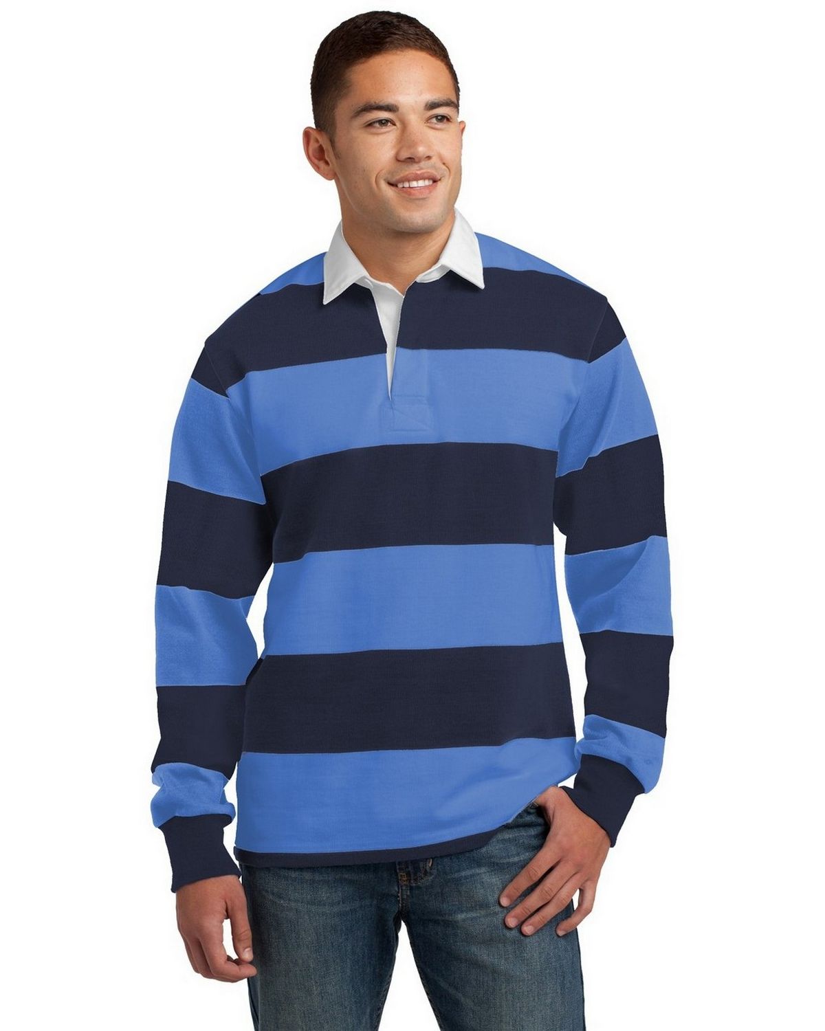 Sport-Tek ST300 Long Sleeve Rugby Polo by Port Authority - ApparelnBags.com