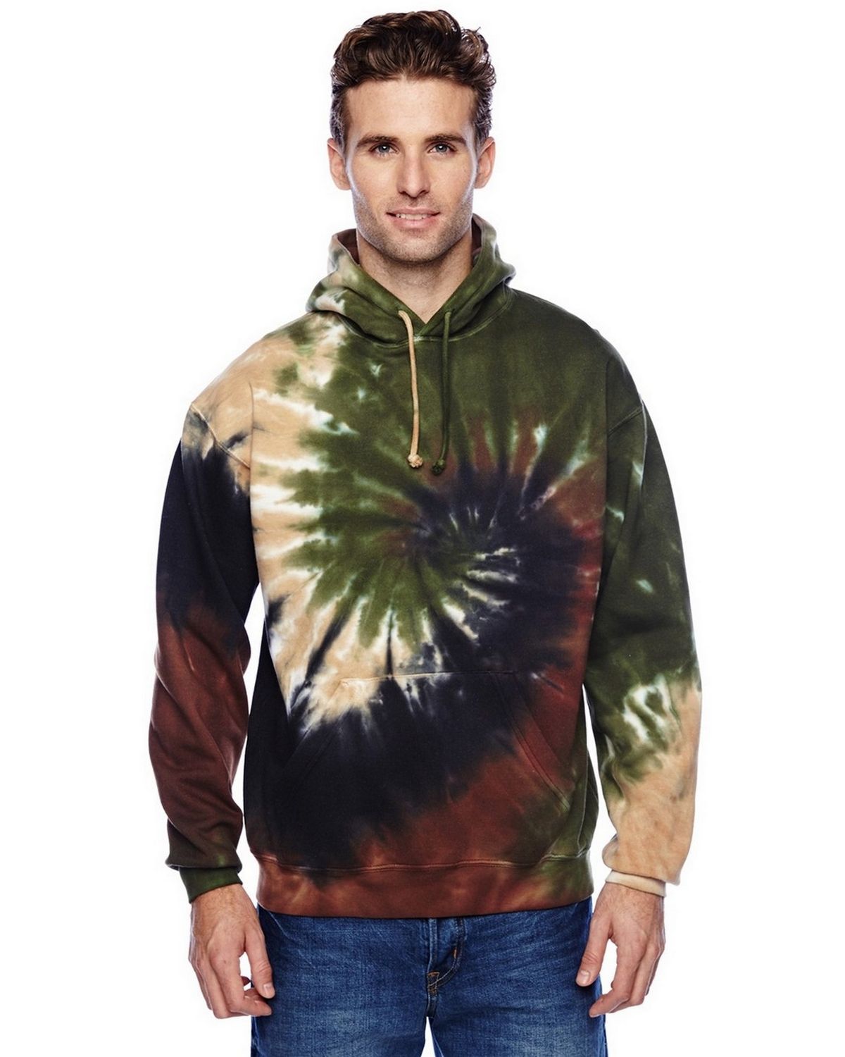 Tie-Dye CD877 100% Cotton Tie-Dyed Pullover Hood - ApparelnBags.com