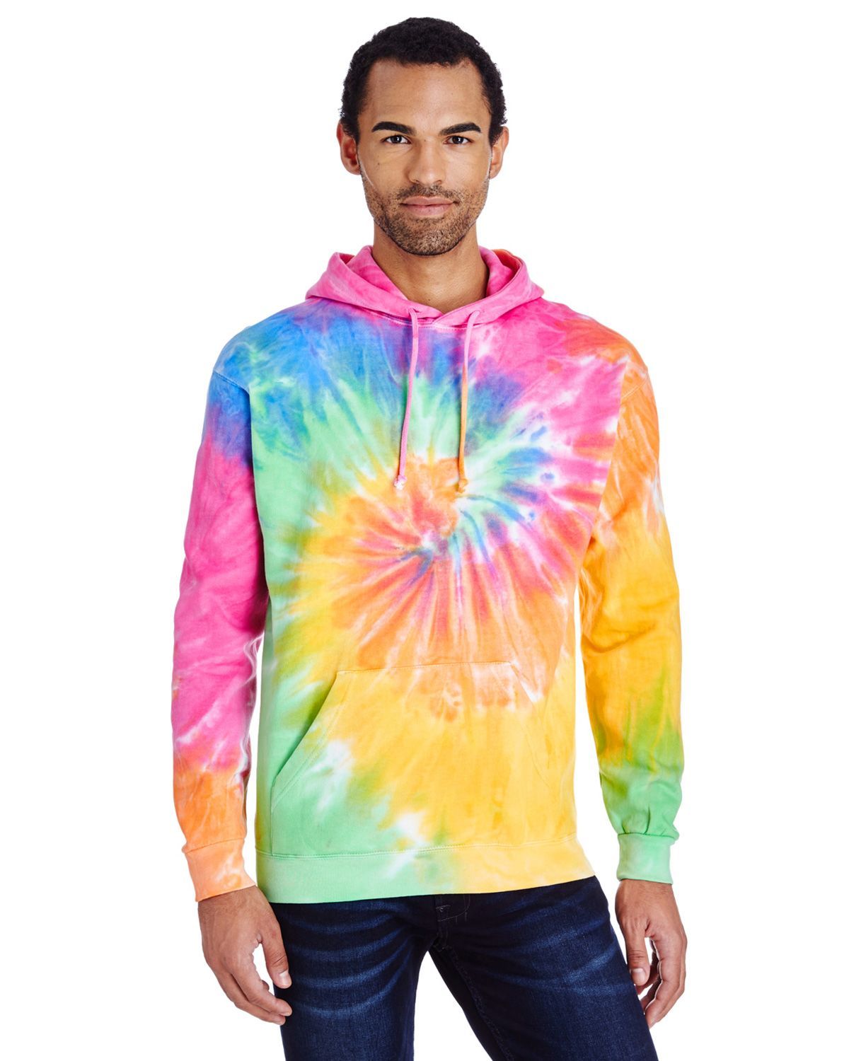 Tie-Dye CD877 100% Cotton Tie-Dyed Pullover Hood - ApparelnBags.com