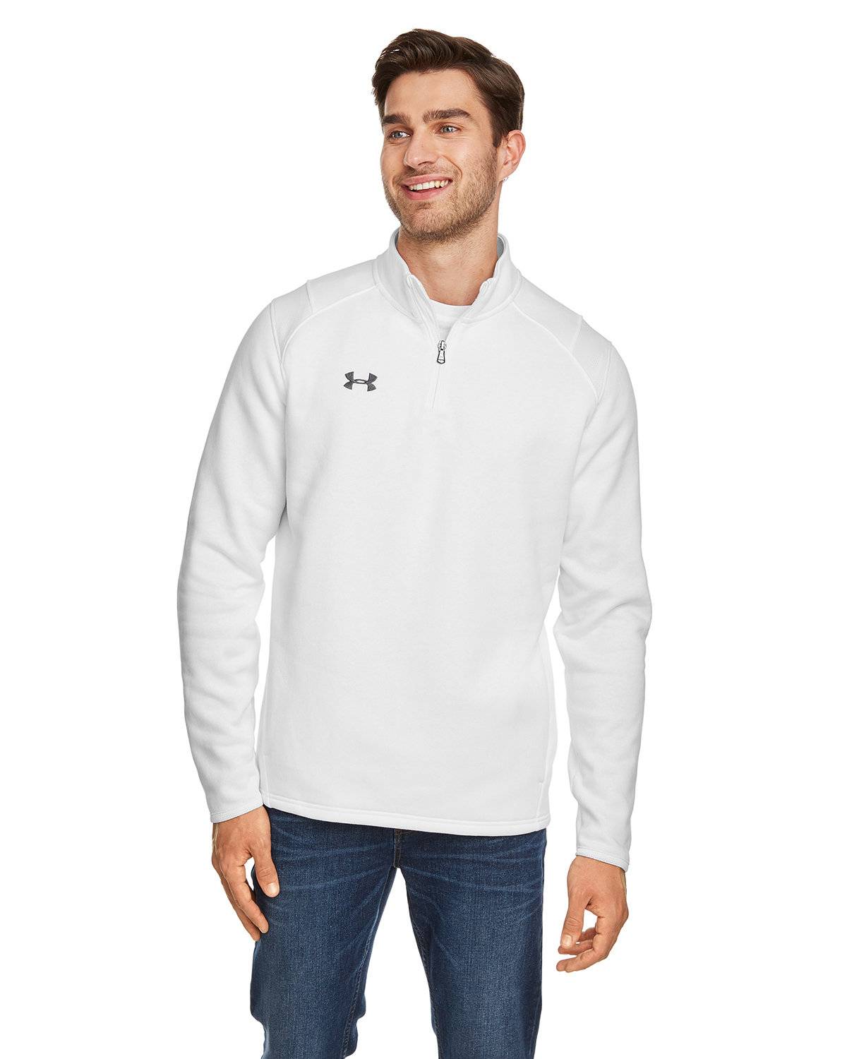 Download Under Armour 1310071 Custom Screen Printed Mens Hustle Quarter Zip Pullover Sweatshirt