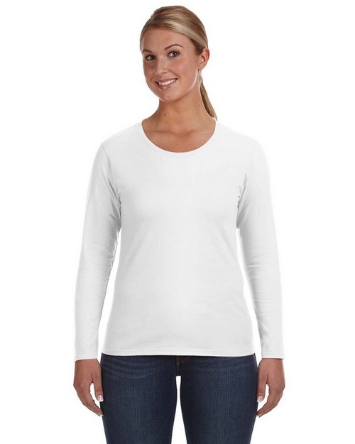 Anvil 884L Ladies Ringspun Long Sleeve T Shirt - ApparelnBags.com