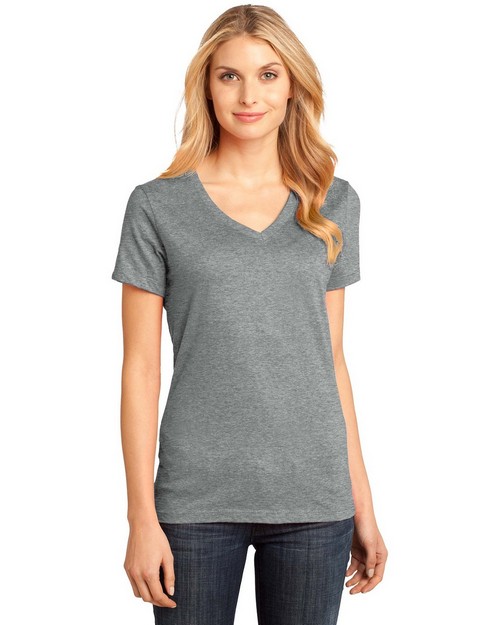 District Made DM1170L Ladies Perfect Weight V-Neck Tee - Apparelnbags.com