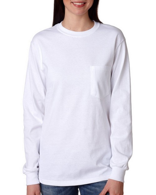 gildan long sleeve pocket t shirts