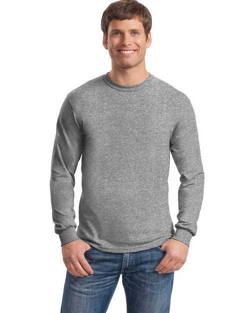 Gildan 5400 Heavy Cotton 100% Cotton Long Sleeve T Shirt - ApparelnBags.com