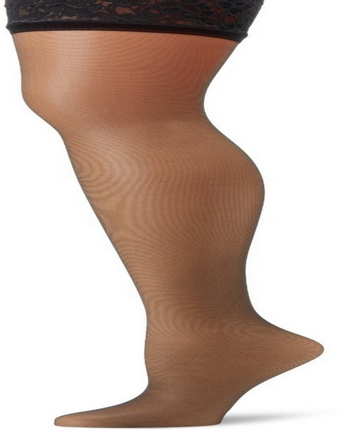 Hanes 0A444 Silk Reflections Lace Top Thigh Highs - ApparelnBags.com