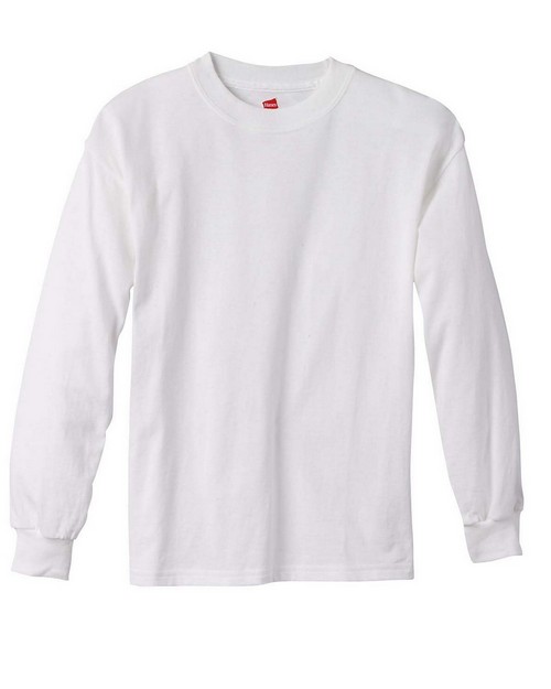Hanes 5546 Youth Tagless Long Sleeve T Shirt