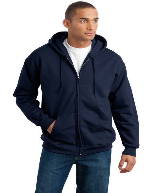 Hanes F283 Ultimate Cotton Full-Zip Hooded Sweatshirt - ApparelnBags.com
