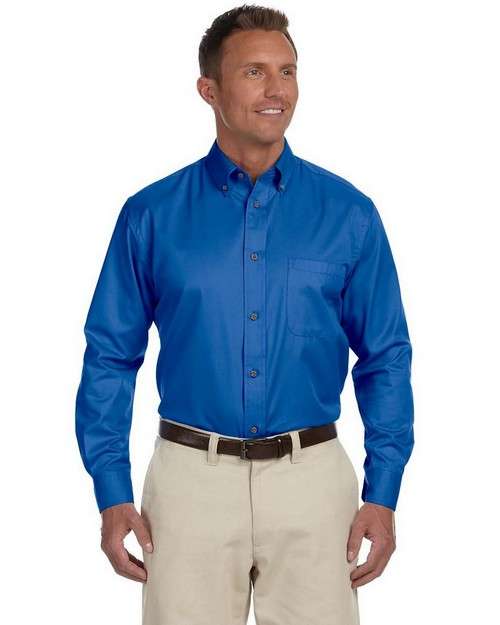 Harriton M500 Men’s Easy Blend Twill Shirt with Stain-Release ...