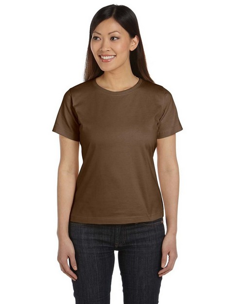 LAT 3580 Women Ringspun Scoop Neck T-Shirt - ApparelnBags.com