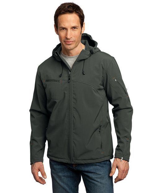 Port Authority J706 Textured Hooded Soft Shell Jacket - ApparelnBags.com