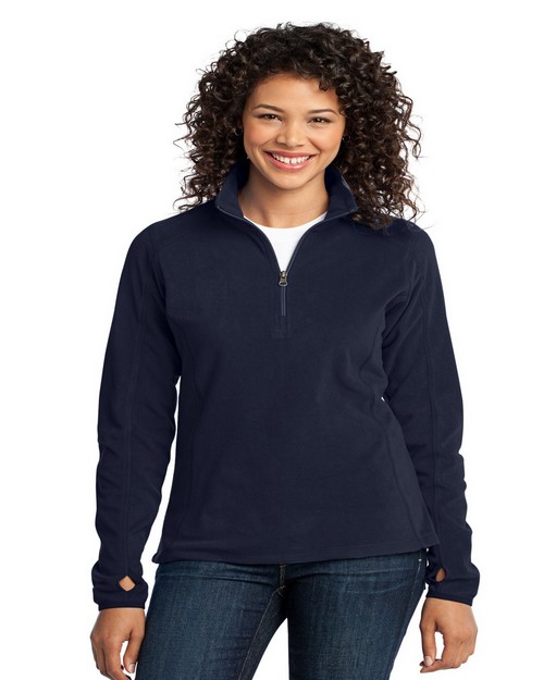 Port Authority L224 Ladies Microfleece 1/2-Zip Pullover - ApparelnBags.com