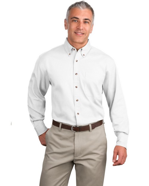 Port Authority S600T Long Sleeve Twill Shirt - ApparelnBags.com