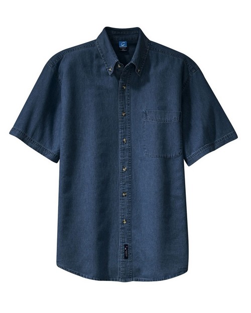 Port & Company SP11 Short Sleeve Value Denim Shirt - ApparelnBags.com