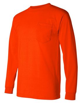 Bayside 1730 Men's 50/50 Long Sleeve Pocket T-Shirt