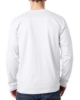 Bayside BA8100 Men's Long-Sleeve Tee with Pocket