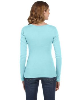 Bella + Canvas 8751 Women's Sheer Mini Rib Long-Sleeve T-Shirt
