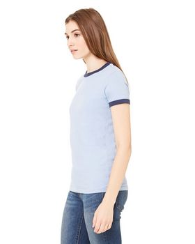 Bella + Canvas B6050 Women's Jersey Short-Sleeve Ringer T-Shirt